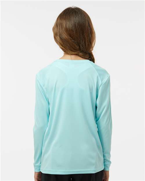 Aqua Blue Youth Long Islander Performance Long Sleeve T-Shirt - 218Y