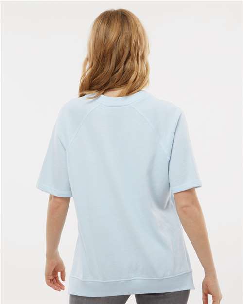 Arctic Blue Women's French Terry Short Sleeve Crewneck Pullover - W23711