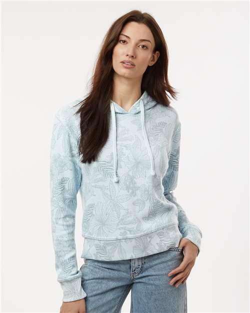Arctic Blue Women's Maddie Floral Print Hooded Sweatshirt - W24105