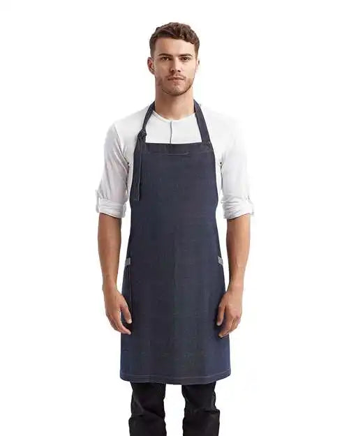 Artisan Collection by Reprime Rp122 ?Regenerate’ Recycled Bib Apron - Indigo Denim - Osfa