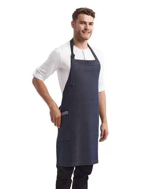 Artisan Collection by Reprime Rp122 ?Regenerate’ Recycled Bib Apron - Indigo Denim - Osfa