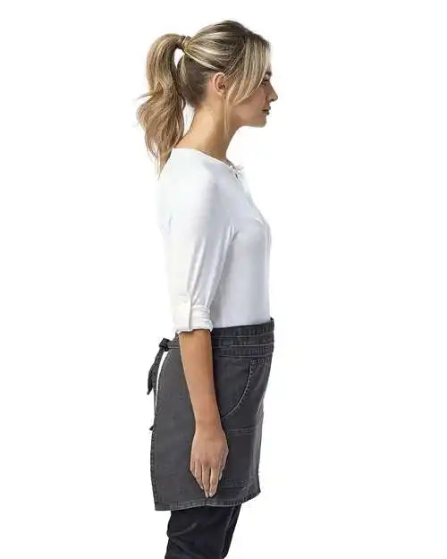 Artisan Collection by Reprime Rp125 Four-pocket Jeans Stitch Denim Waist Apron - Black - Osfa