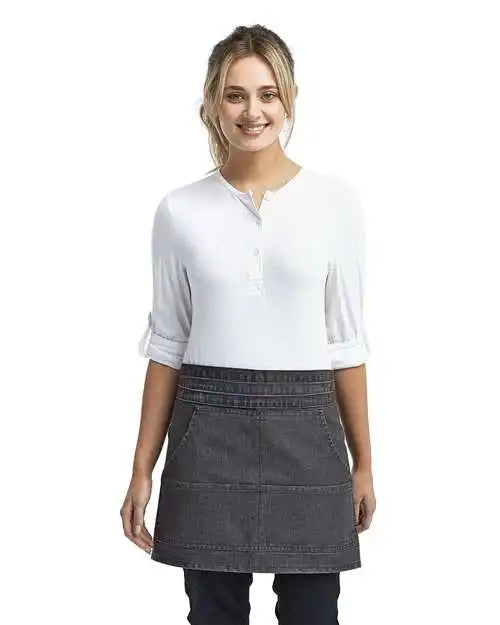 Artisan Collection by Reprime Rp125 Four-pocket Jeans Stitch Denim Waist Apron - Black - Osfa