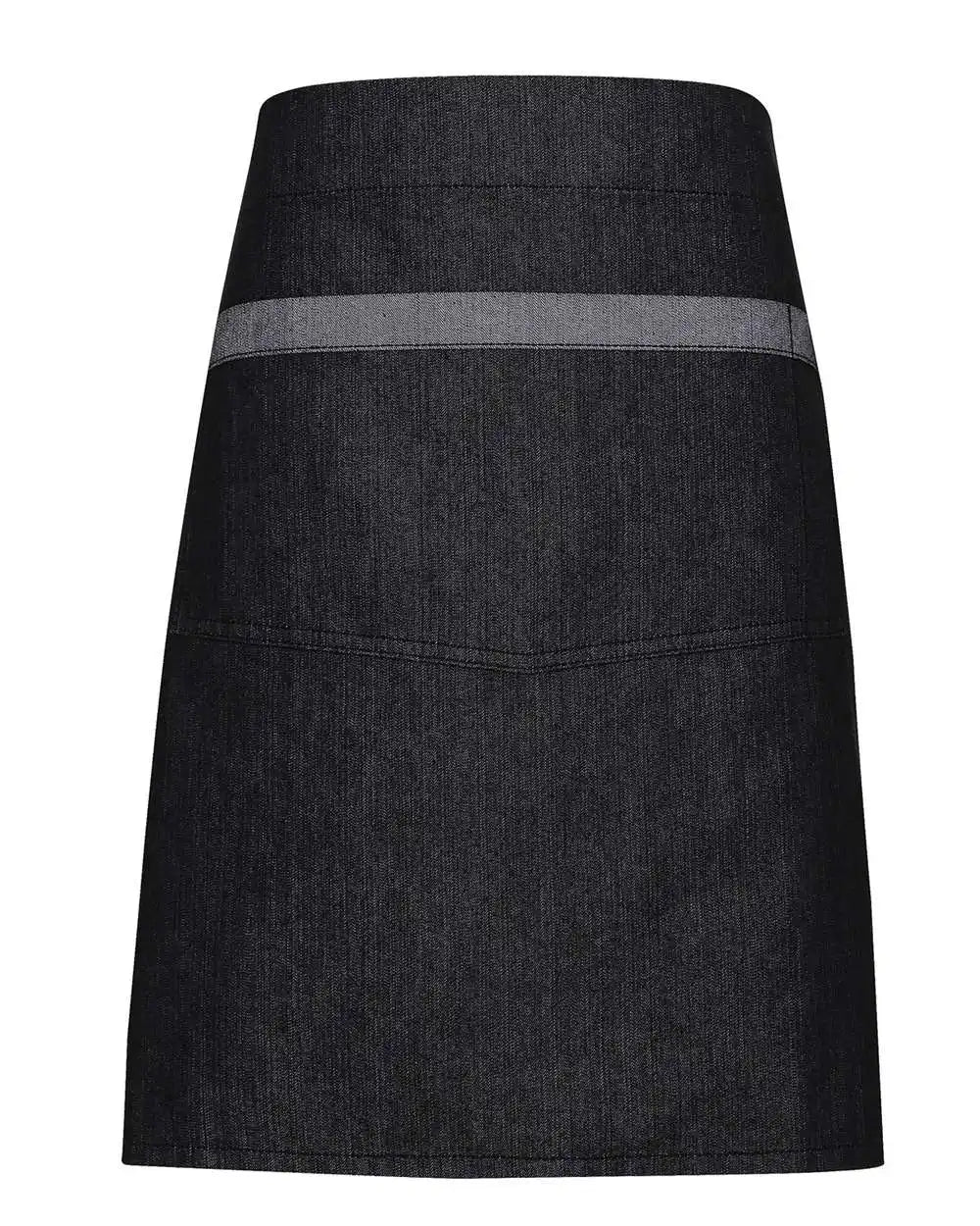 Artisan Collection by Reprime Rp128 Domain Contrast Denim Waist Apron with Pocket - Black - Osfa