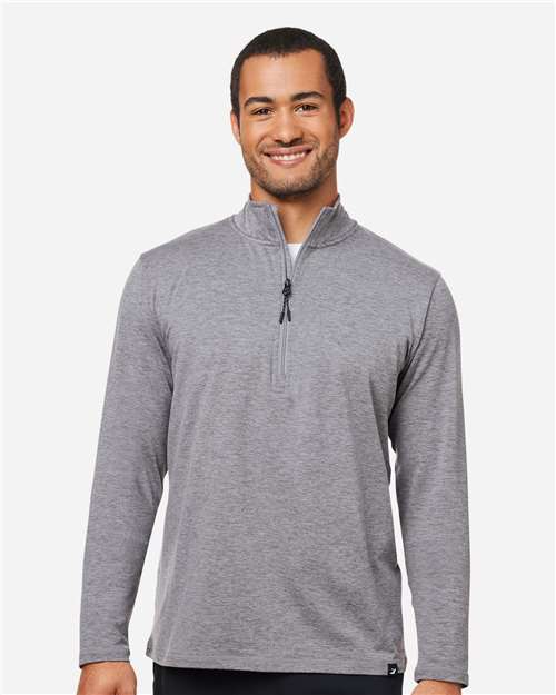 Ash Grey Marble Marbled Jersey Fairway Quarter-Zip Pullover - MDP1772