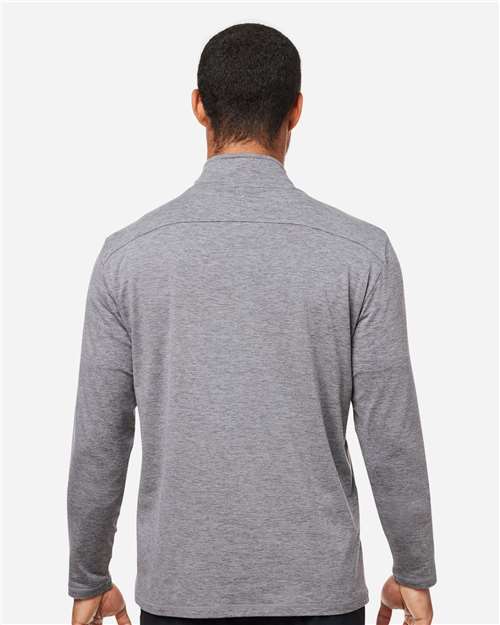 Ash Grey Marble Marbled Jersey Fairway Quarter-Zip Pullover - MDP1772