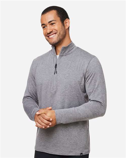Ash Grey Marble Marbled Jersey Fairway Quarter-Zip Pullover - MDP1772