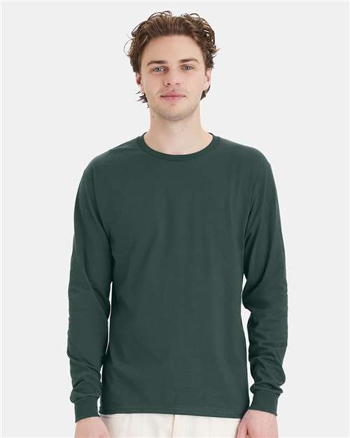 Athletic Dark Green Essential-T Long Sleeve T-Shirt - 5286