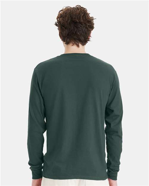 Athletic Dark Green Essential-T Long Sleeve T-Shirt - 5286