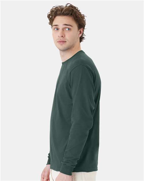 Athletic Dark Green Essential-T Long Sleeve T-Shirt - 5286