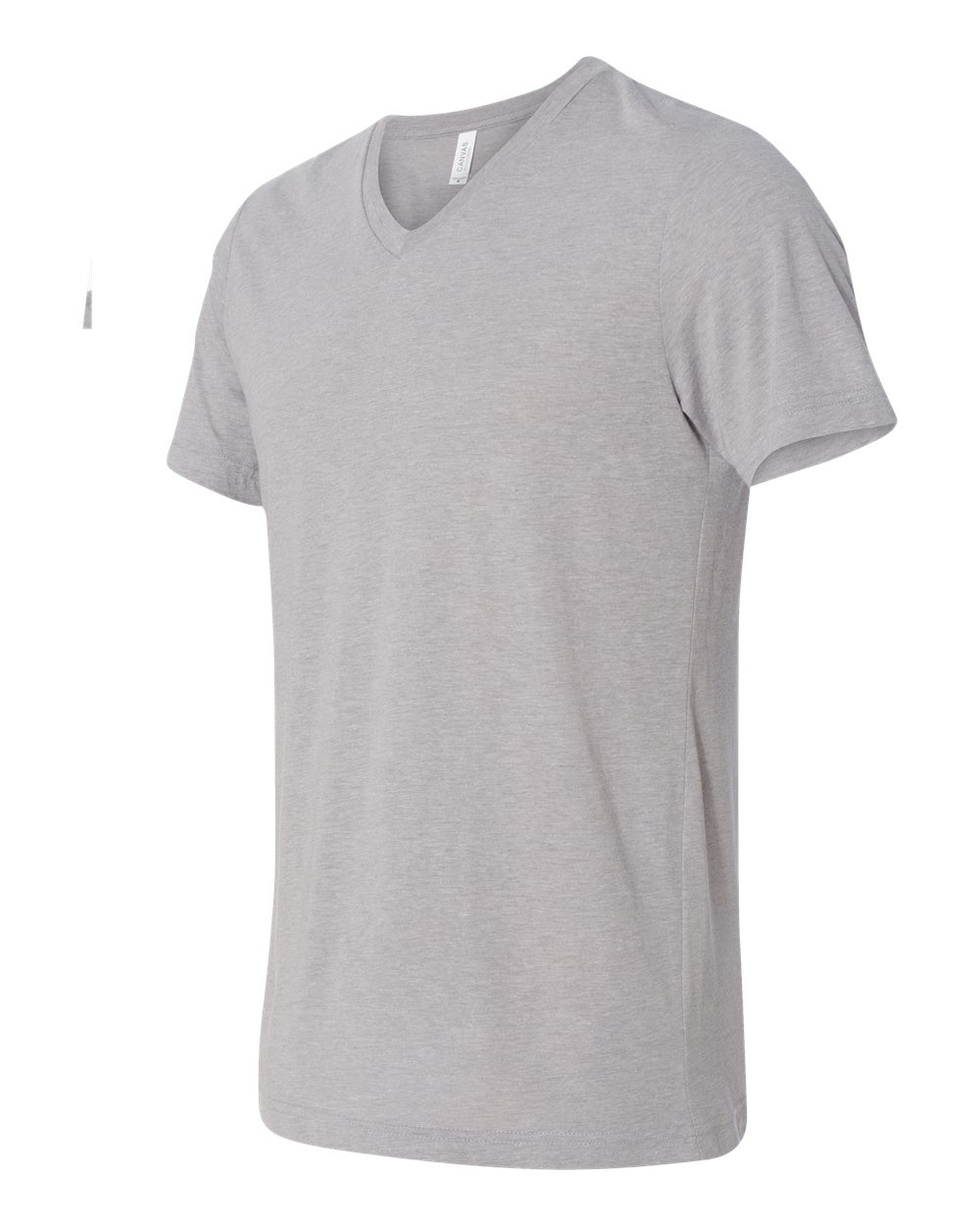 Athletic Grey Triblend Triblend V-Neck Short Sleeve Tee - 3415