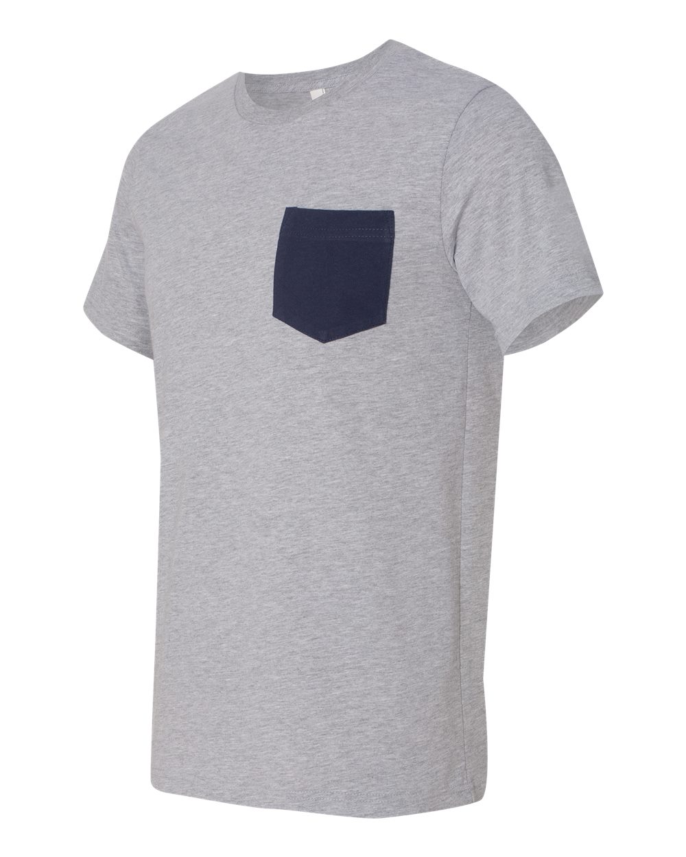 Athletic Heather/ Navy Jersey Pocket Tee - 3021