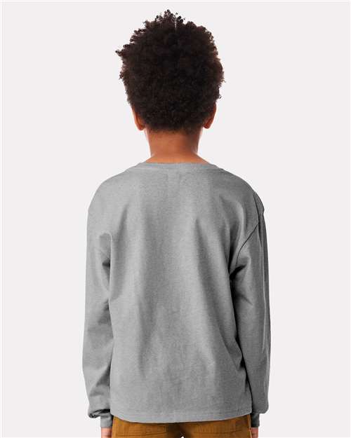Athletic Heather Youth 6oz. Heavyweight Long Sleeve Tee - 3511Y