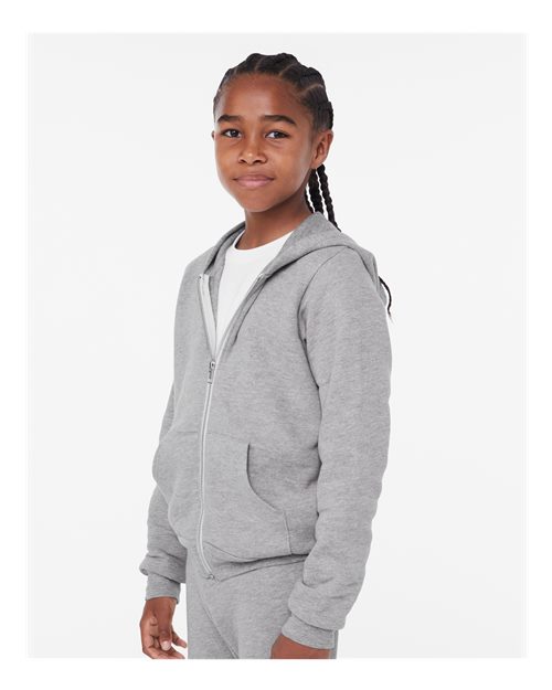 Athletic Heather Youth Sponge Fleece Full-Zip Hoodie - 3739Y
