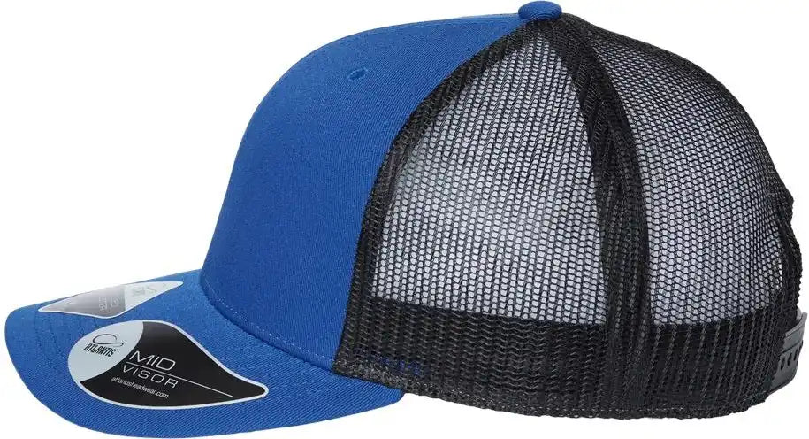 Atlantis Headwear Bryce Sustainable Trucker Cap - Royal Black - Royal/ / Adjustable