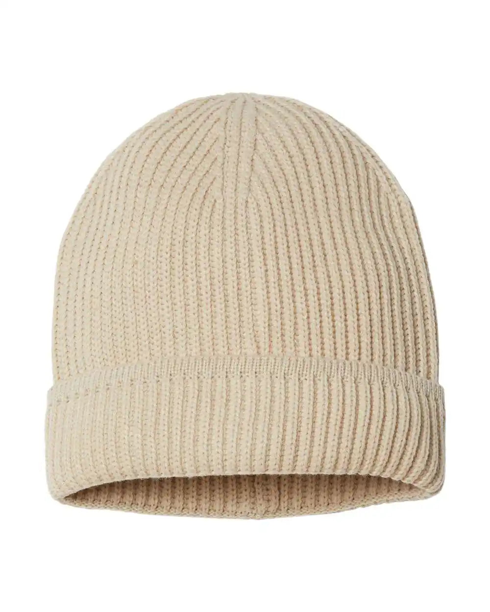 Atlantis Headwear Maple Sustainable Finish Edge Cuffed Beanie - Light Beige - Osfa