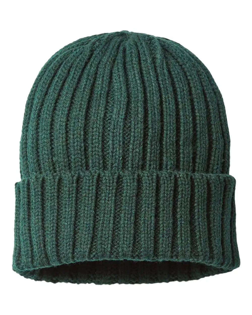 Atlantis Headwear Shore Sustainable Cable Knit Cuffed Beanie - Bottle Green - Osfa