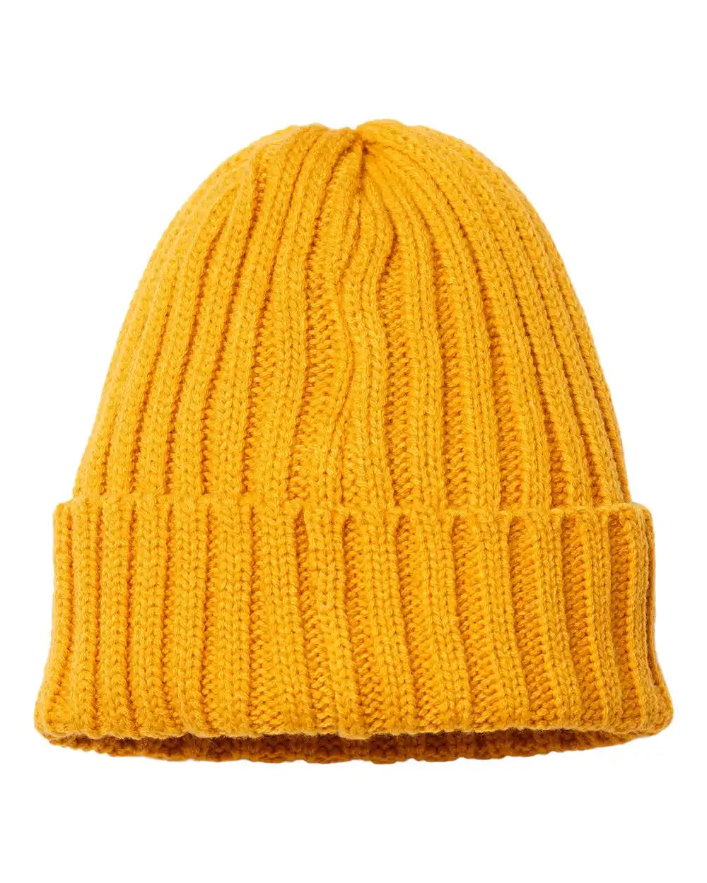 Atlantis Headwear Shore Sustainable Cable Knit Cuffed Beanie - Mustard Yellow - Osfa
