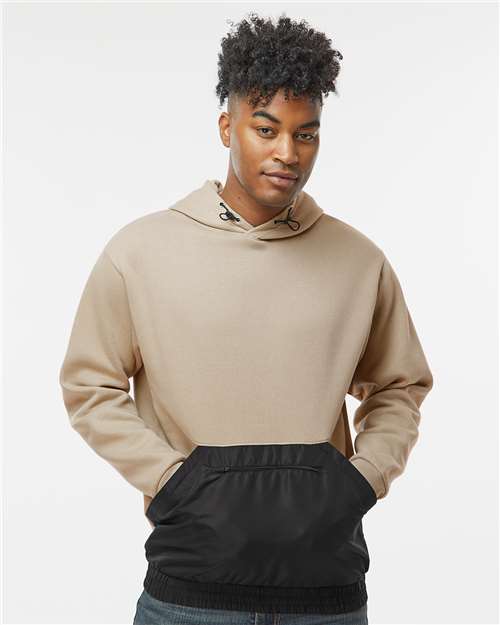 Atmosphere/ Black Mixed Media Hooded Sweatshirt - 23112