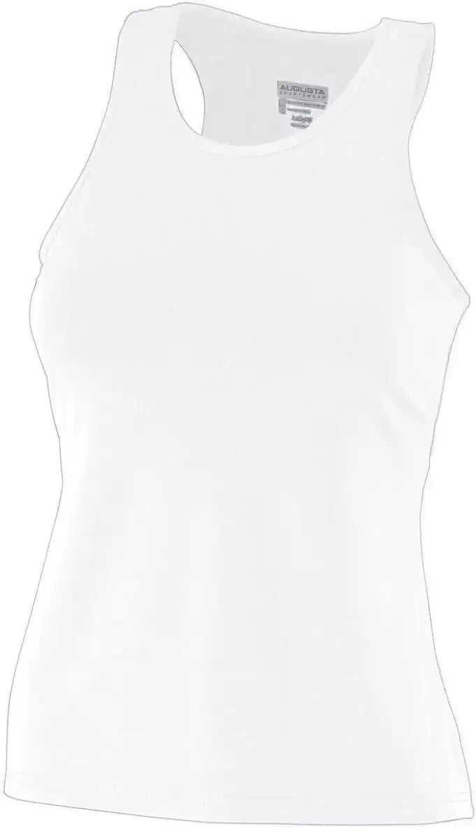 Augusta 1202 Ladies Poly/spandex Solid Racerback Tank - White