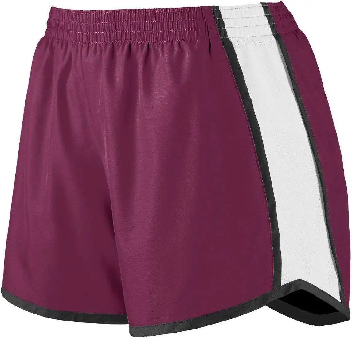 Augusta 1265 Ladies Pulse Team Short - Maroon White Black
