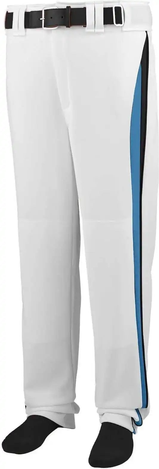 Augusta 1475 Line Drive Baseball Softball Pant - White Lblue Black - Columbia Blue / Adult 3xl