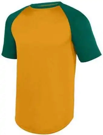 Augusta 1508 Wicking Short Sleeve Baseball Jersey - Gold Dark Green
