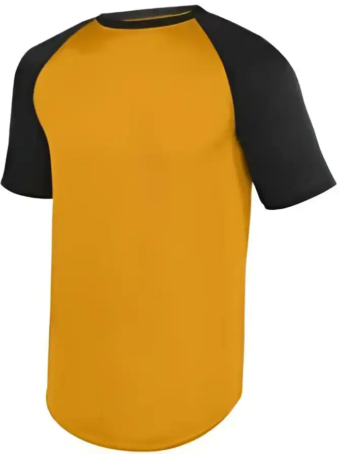 Augusta 1509 Youth Wicking Short Sleeve Baseball Jersey - Gold Black