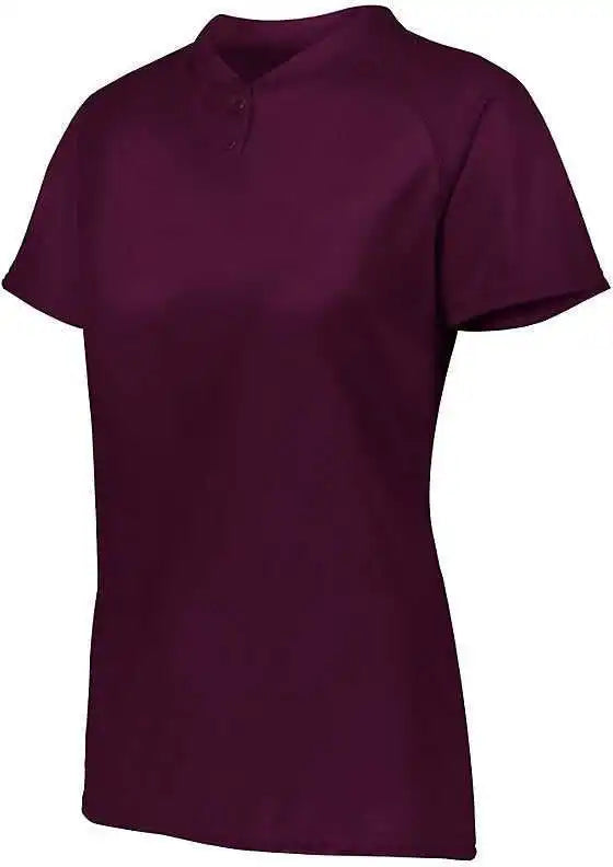 Augusta 1567 Ladies Attain Two-button Jersey - Maroon