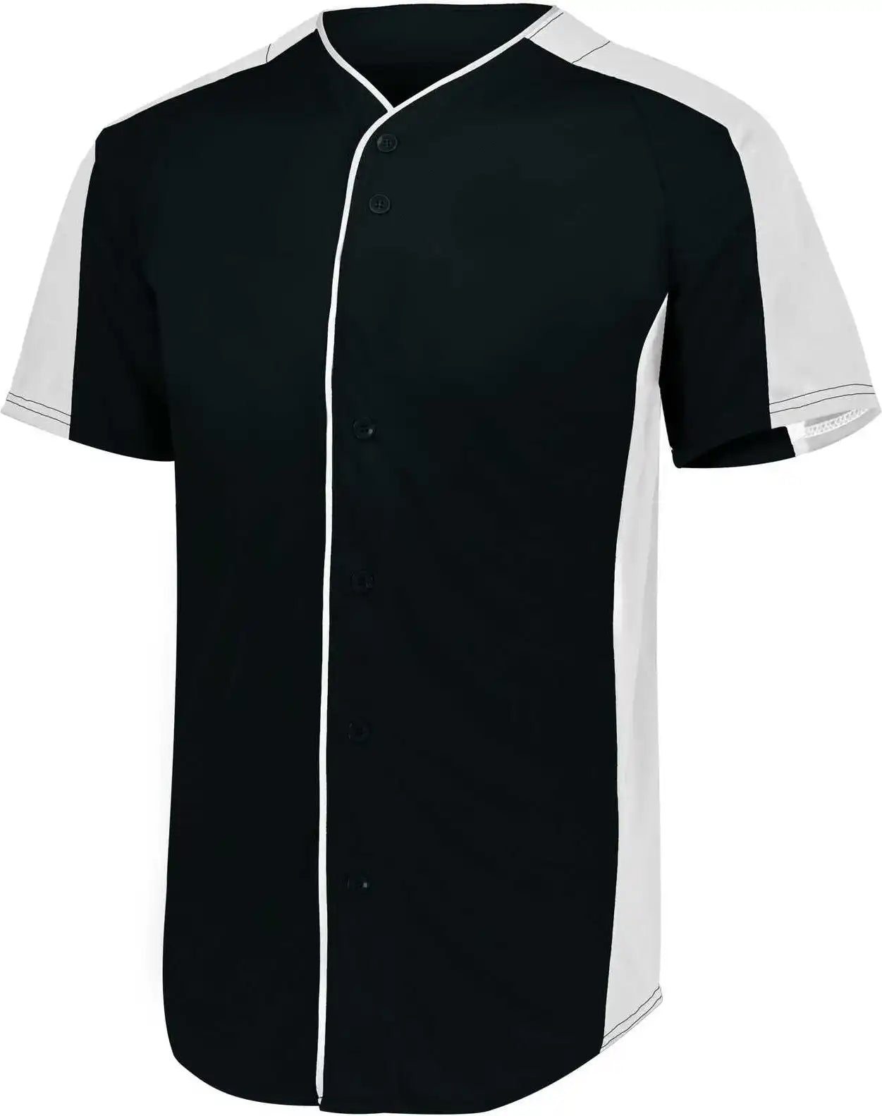Augusta 1656 Youth Full-button Baseball Jersey - Black White