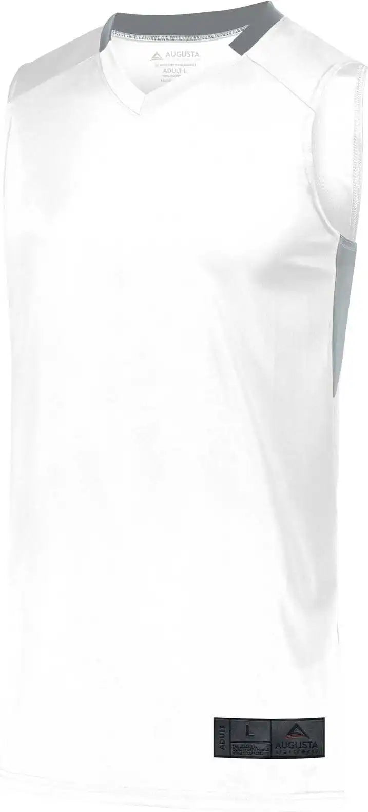 Augusta 1730 Step-back Basketball Jersey - White Silver