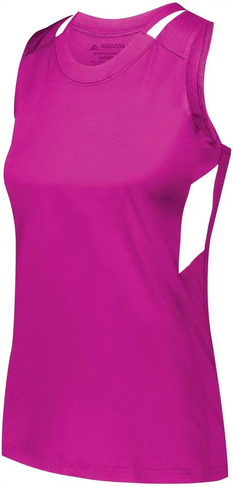 Augusta 2436 Ladies Crossover Tank - Power Pink White - 2xl