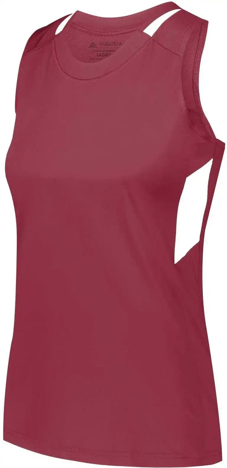 Augusta 2437 Girls Crossover Tank - Maroon White - s