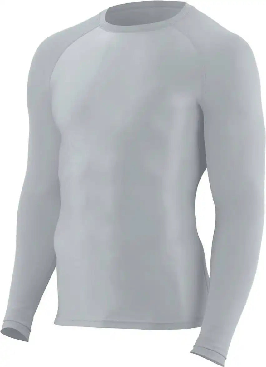 Augusta 2604 Hyperform Compression Long Sleeve Shirt - Light Gray - Adult 2xl