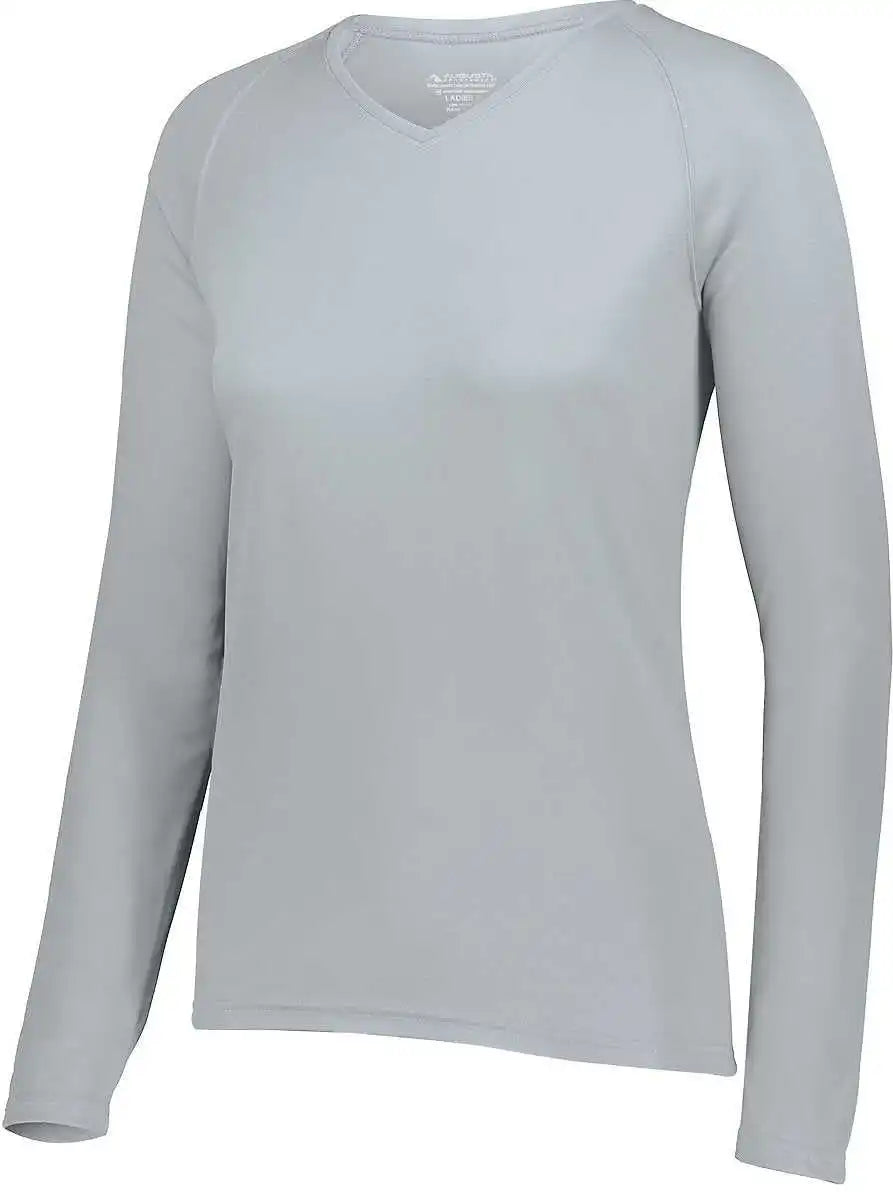 Augusta 2797 Ladies Attain Wicking Long Sleeve Shirt - Silver
