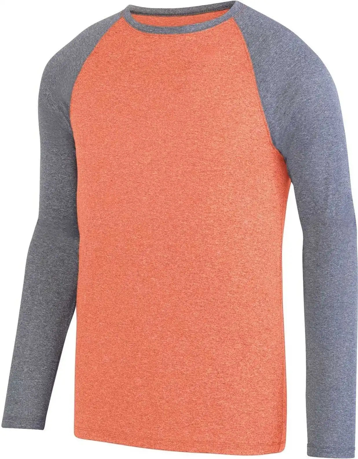 Augusta 2815 Kinergy Two Color Long Sleeve Raglan Tee - Orange Heather Graphite - Dark Gray / Adult Xs