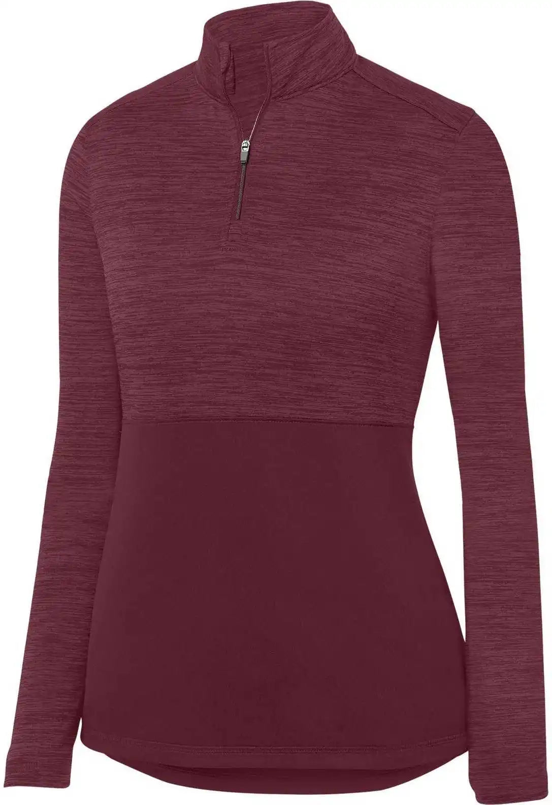 Augusta 2909 Ladies Shadow Tonal Heather 1/4 Zip Pullover - Maroon