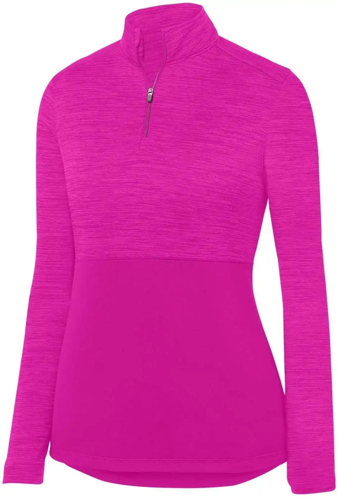 Augusta 2909 Ladies Shadow Tonal Heather 1/4 Zip Pullover - Power Pink