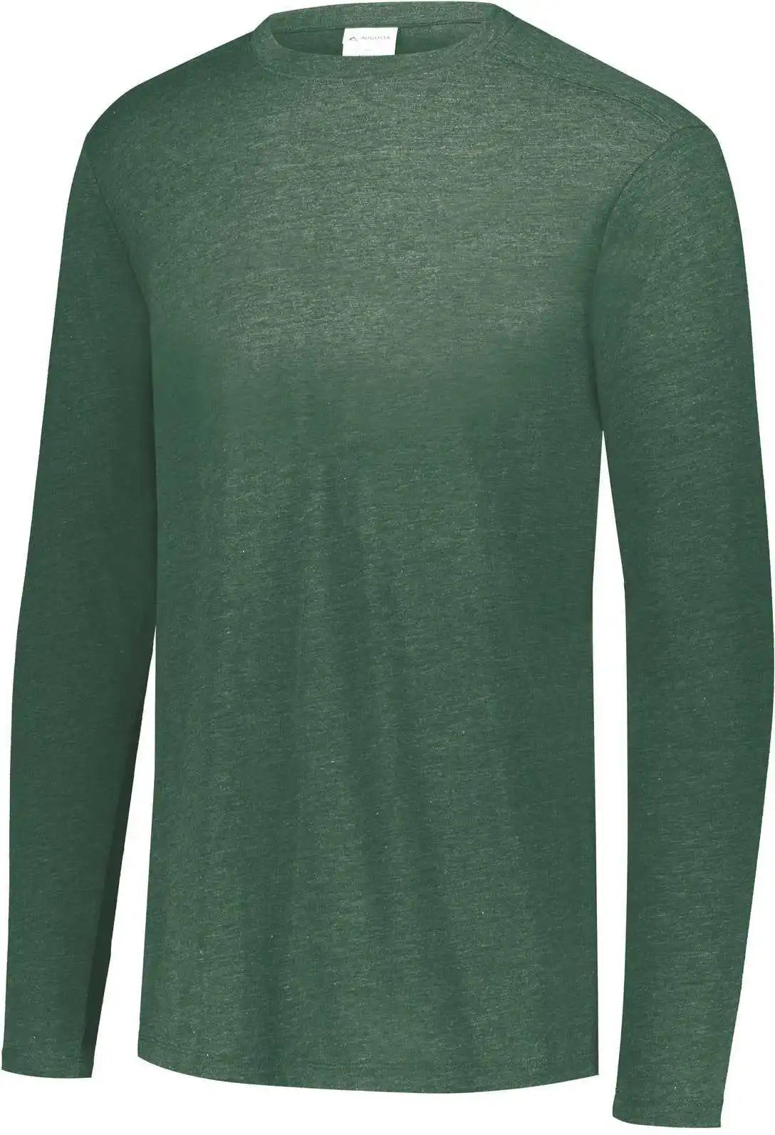 Augusta 3076 Youth Tri-blend Long Sleeve Crew - Dark Green Heather - Forest / s
