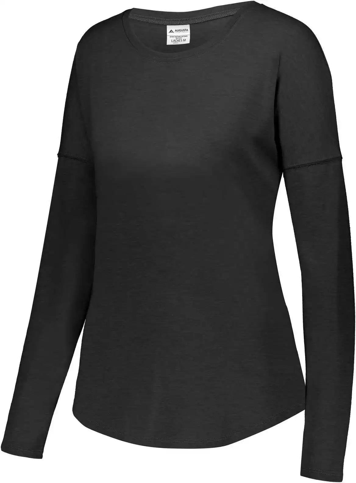 Augusta 3077 Ladies Lux Tri-blend Long Sleeve Shirt - Black Heather