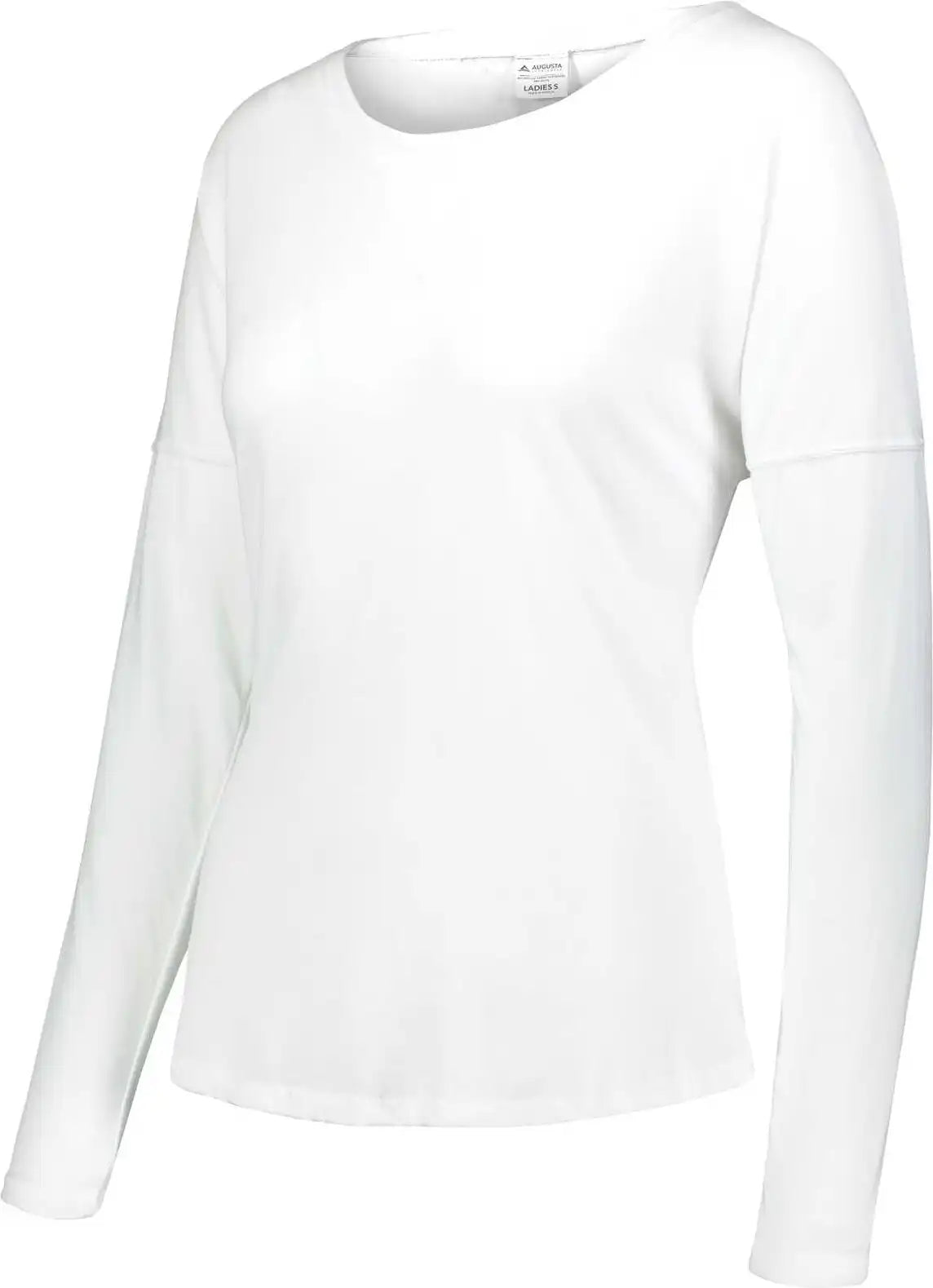 Augusta 3077 Ladies Lux Tri-blend Long Sleeve Shirt - White