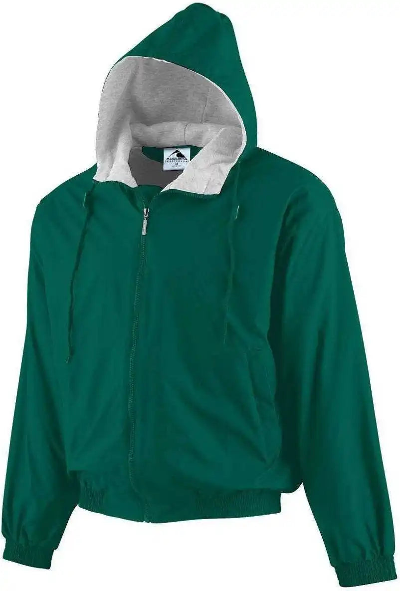 Augusta 3281 Youth Hooded Taffeta Jacket/fleece Lined - Forest