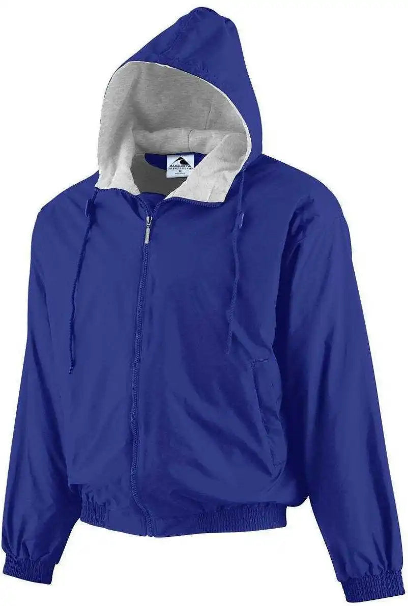 Augusta 3281 Youth Hooded Taffeta Jacket/fleece Lined - Purple