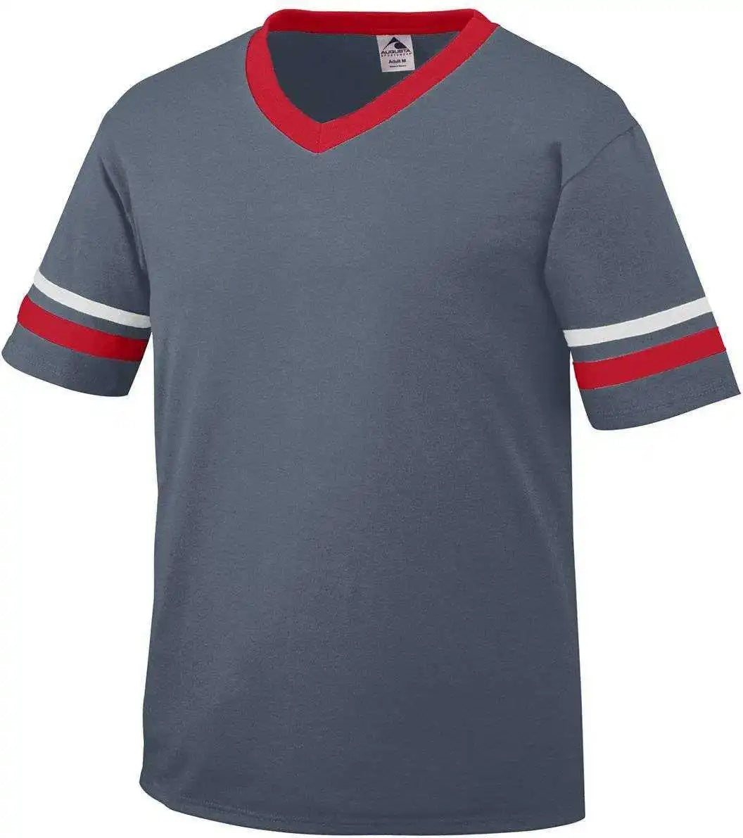 Augusta 360 Sleeve Stripe Jersey - Graphite Red White