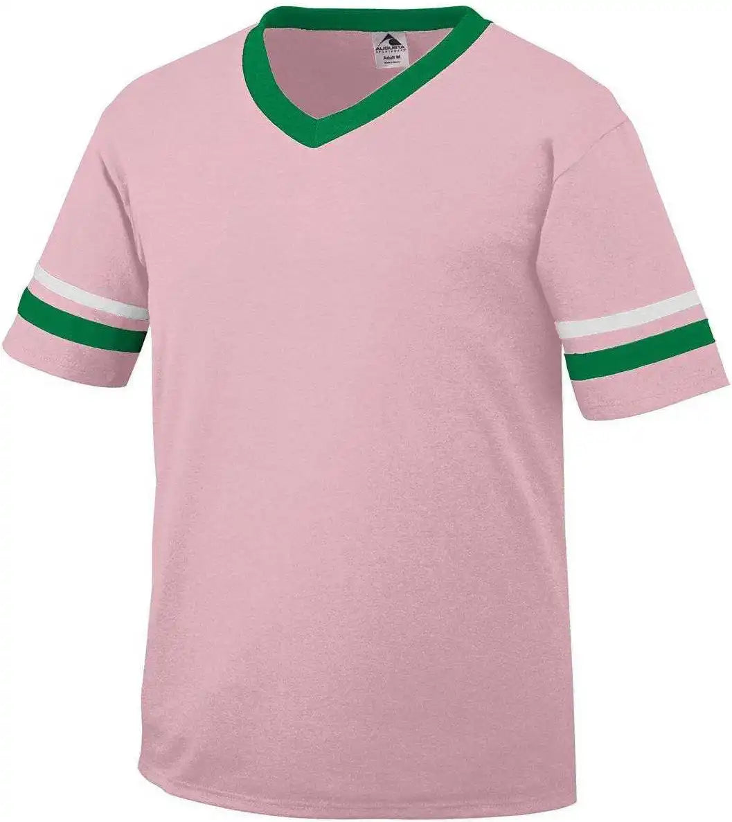 Augusta 360 Sleeve Stripe Jersey - Light Pink Kelly White