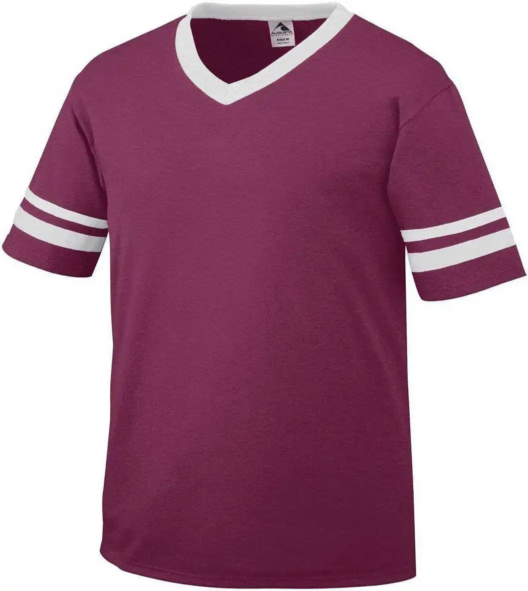 Augusta 360 Sleeve Stripe Jersey - Maroon White