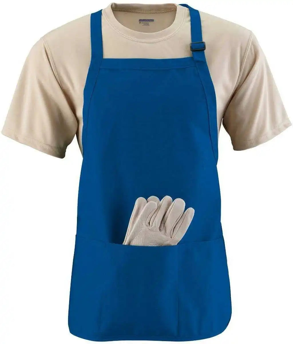 Augusta 4250 Medium Length Apron with Pouch - Royal - one Size Fits Most
