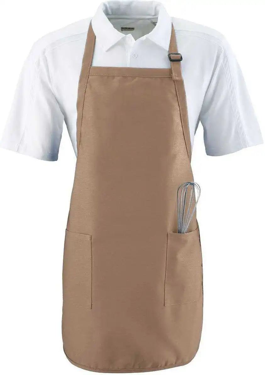 Augusta 4350 Full Length Apron with Pockets - Khaki - one Size Fits Most