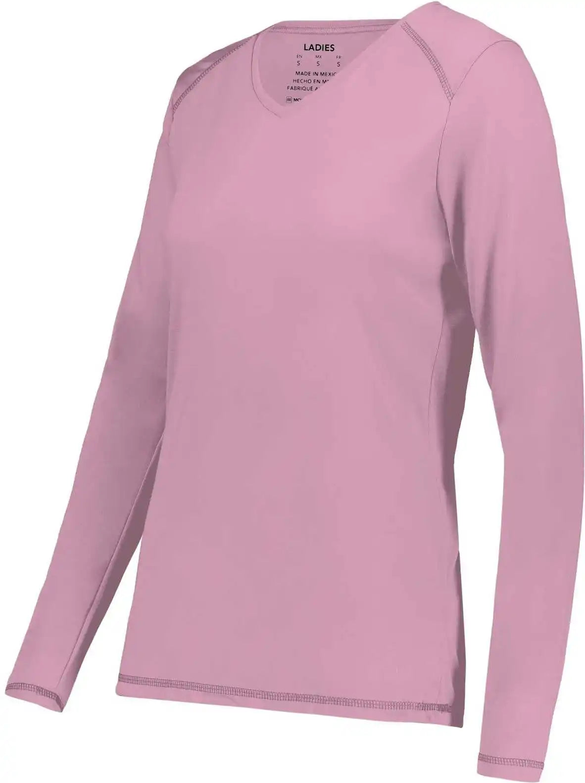 Augusta 6847 Ladies Super Soft-spun Poly Long Sleeve Tee - Dusty Rose - Hot Pink / s
