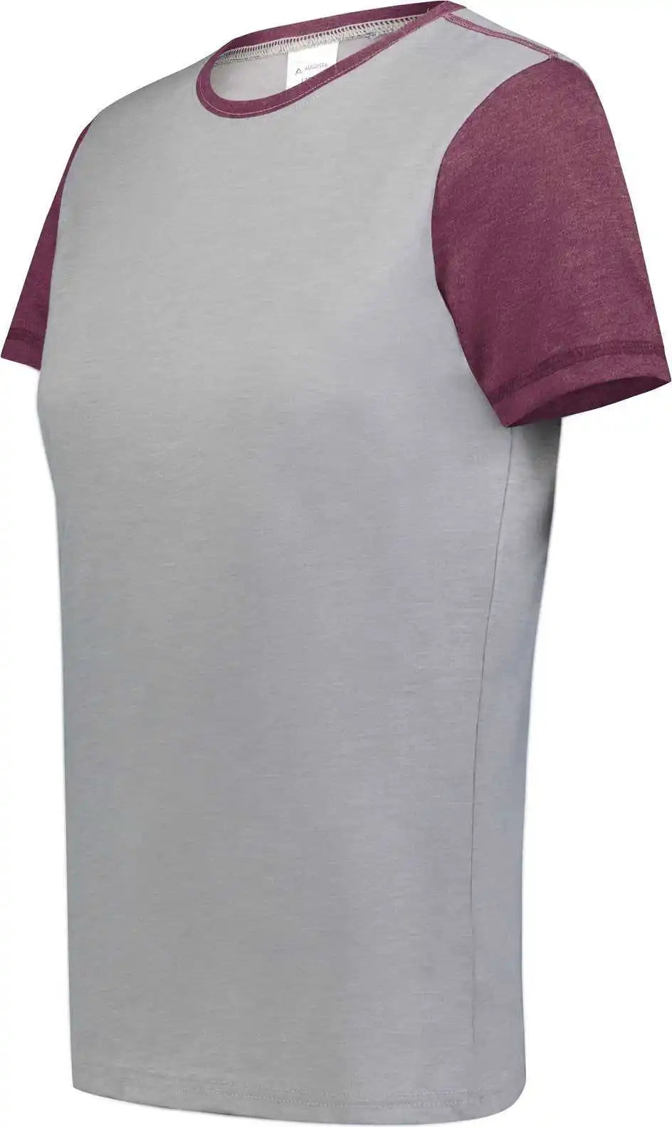 Augusta 6878 Ladies Gameday Vintage Ringer Tee - Gray Heather Maroon
